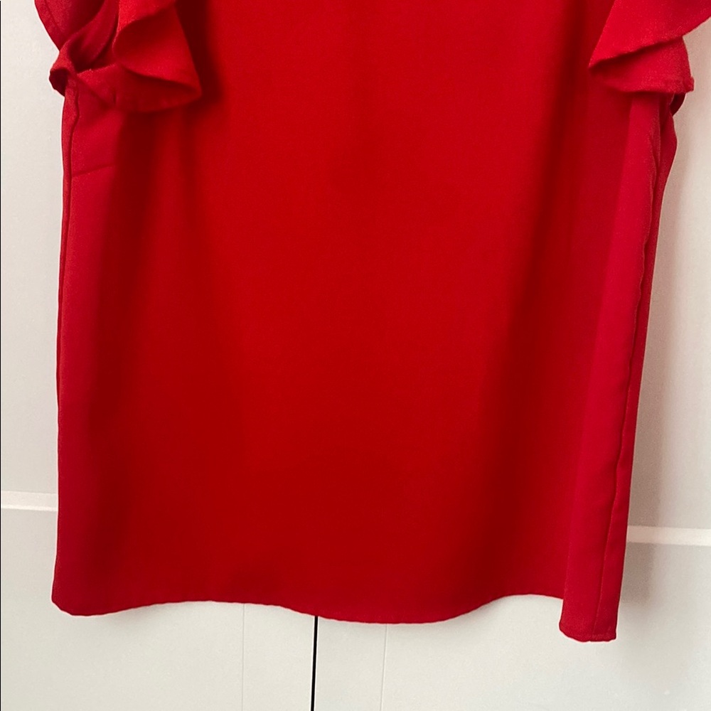 Vibrant Red Ruffle Blouse - Picture 5 of 7